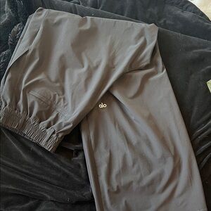 ALO Yoga Black Jogger Trousers with Elastic Cuffs